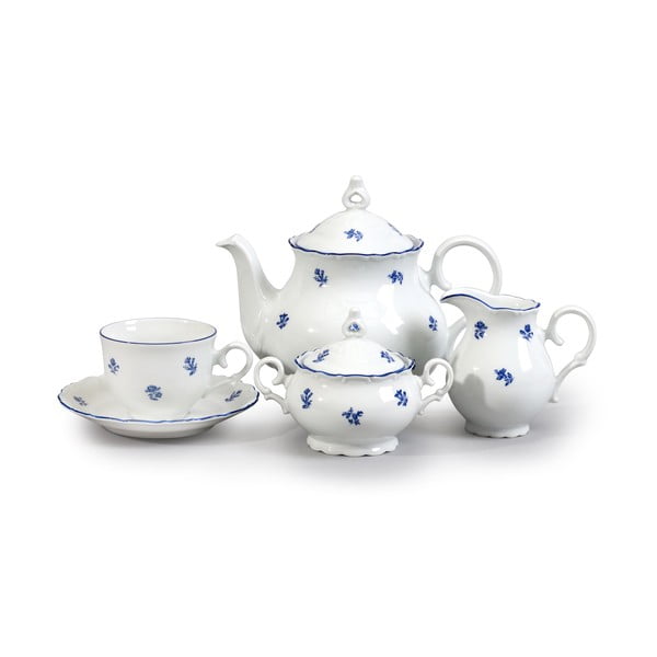 Porcelánová súprava na čaj s modrou kvetinkou Thun Ophelia