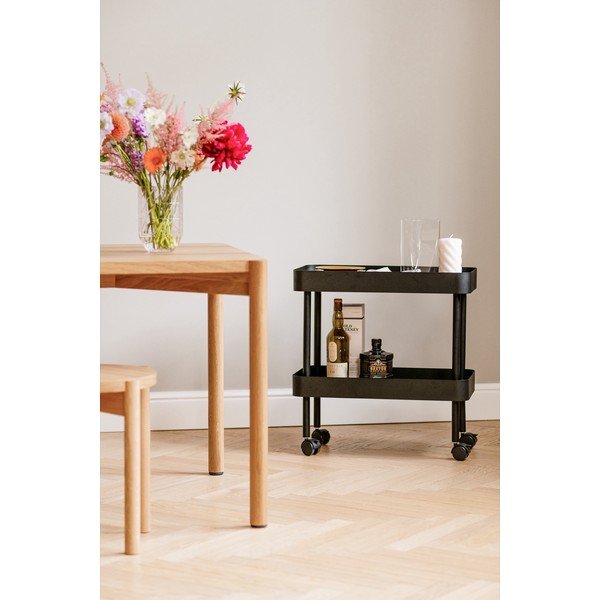 Béžový kovový pojazdný regál 60x62x30 cm Nolle – noo.ma-image-1