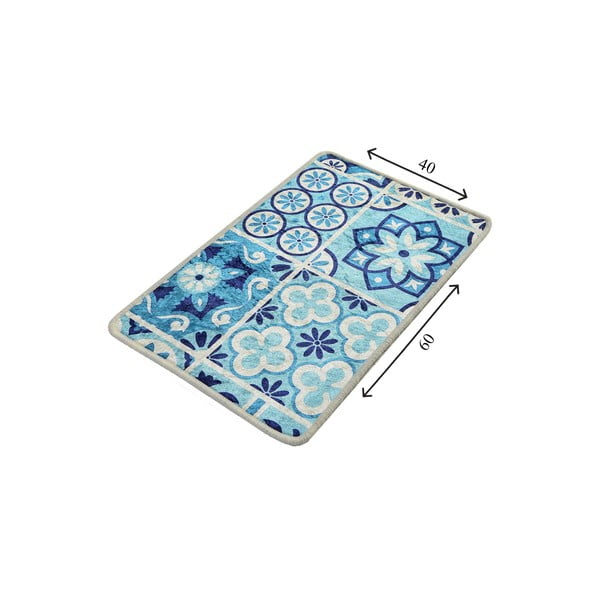 Modrá kúpeľňová predložka 60x40 cm Seramik - Foutastic-image-2