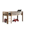Vyvýšená detská posteľ z borovicového dreva 90x200 cm v prírodnej farbe PINO - Vipack