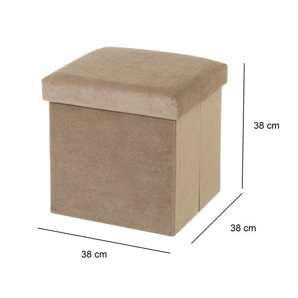 Béžový zamatový taburet Velvet – Casa Selección-image-3