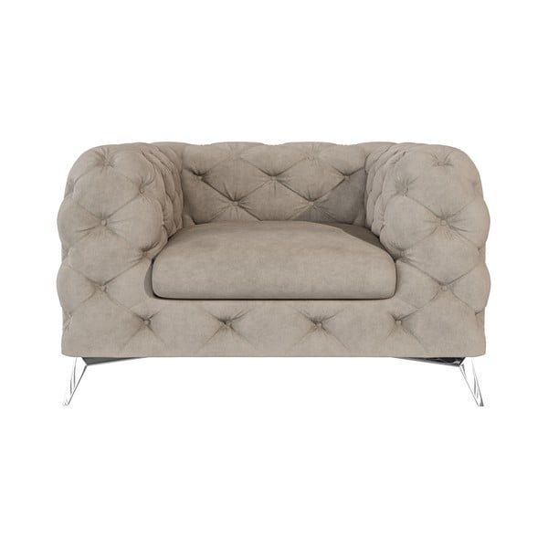 Sivobéžové zamatové kreslo Chelsea – Ropez-image-2