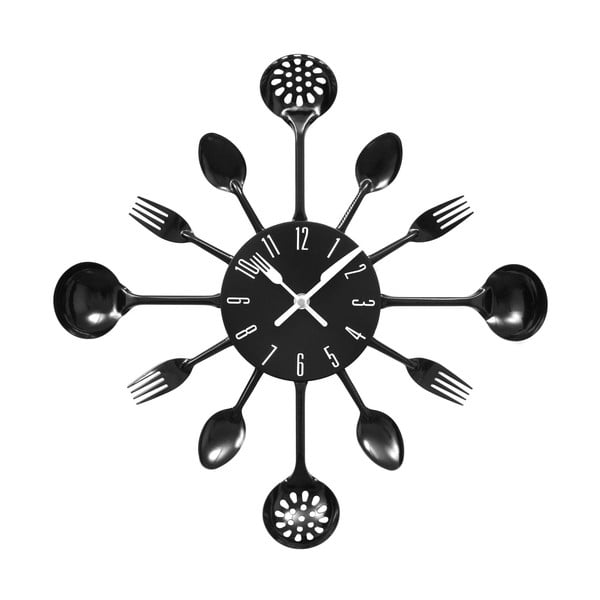 Nástenné hodiny Black Cutlery, 43 cm