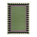 Zeleno-fialový ručne tkaný vlnený koberec 160x230 cm Kai Wool Border - Flair Rugs