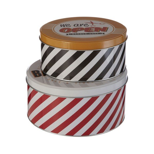 Súprava 2 cínových úložných boxov Premier Housewares Barber Shop-image-4