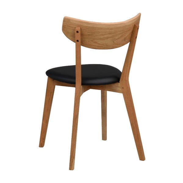 Hnedá dubová jedálenská stolička s čiernym sedadlom Rowico Ami-image-4