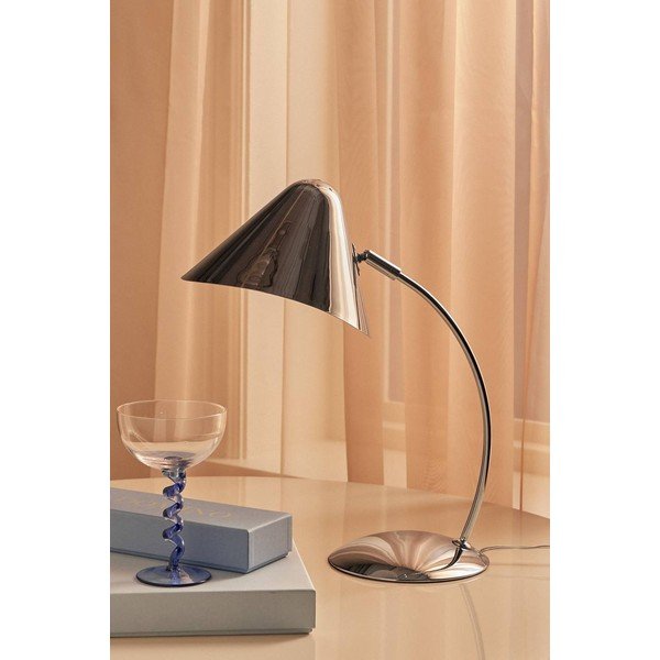 Oceľová stolová lampa s ohýbateľnou konštrukciou v lesklej striebornej farbe (výška  40 cm) Nathan – Ellos Home-image-2