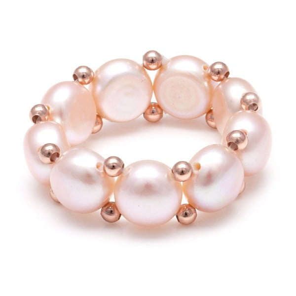 Prsteň z riečnych perál GemSeller Carnica, ružové perly