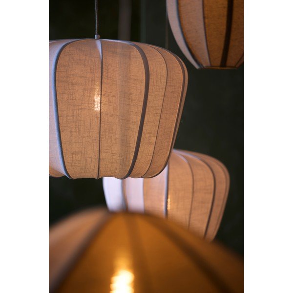 Krémovobiele závesné svietidlo s textilným tienidlom Zubedo – Light & Living-image-1