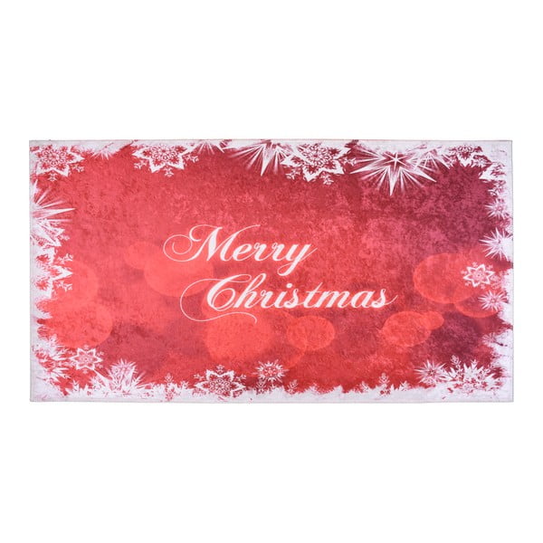Bielo-červený koberec Vitaus Merry Christmas, 50 × 80 cm