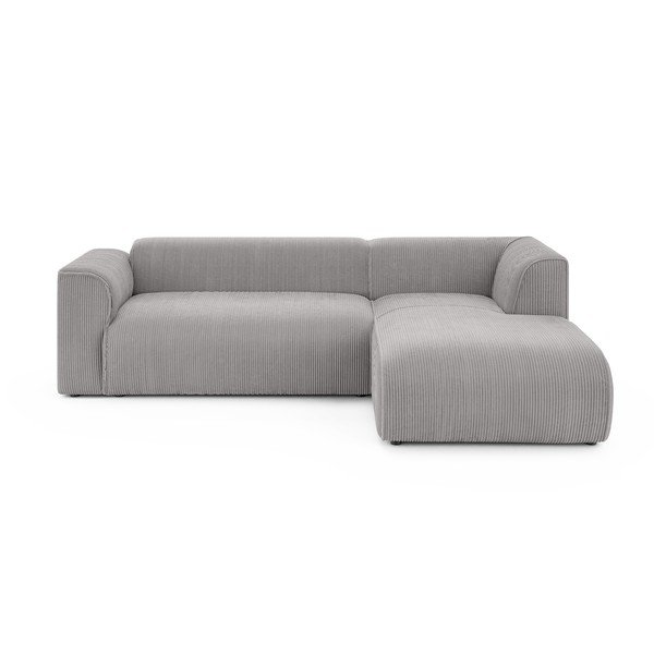 Svetlosivá menčestrová rohová pohovka (pravý roh/s leňoškou) Merid  – Ropez