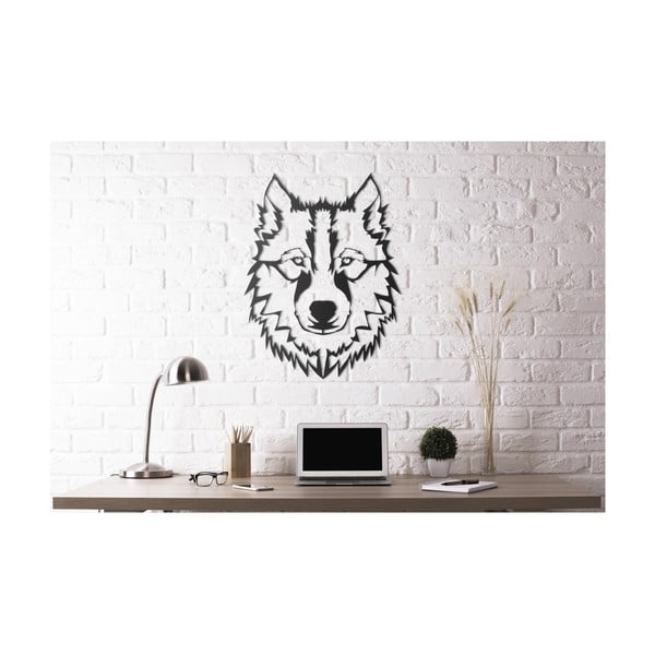 Nástenná kovová dekorácia Head Of The Wolf, 50 × 40 cm
