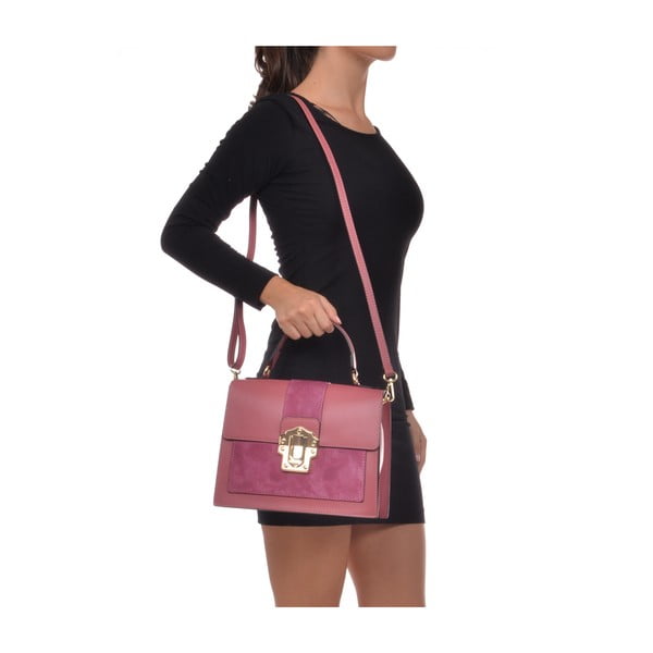 Ružová kožená kabelka Isabella Rhea, 22 x 27 cm-image-4