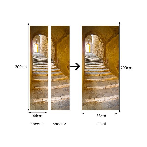 Samolepiaca tapeta na dvere Walplus Stone Stairway, 88 × 200 cm-image-3