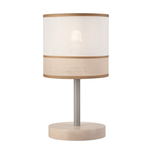 Svetlohnedá stolná lampa s textilným tienidlom, výška 30 cm Andrea – LAMKUR