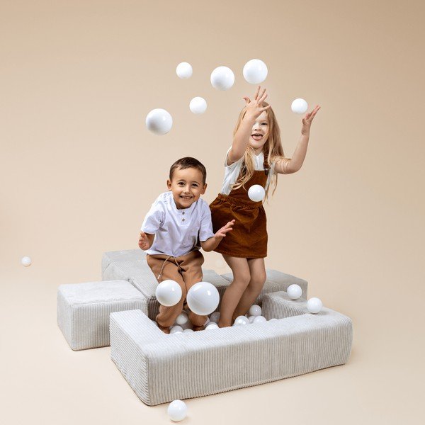 Ružové menčestrové penové ihrisko 100x35x40 cm Montessori – Meowbaby-image-1