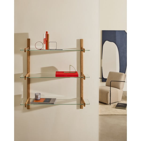 Sklenený modulárny policový systém v prírodnej farbe 90x98x30,5 cm Sitra – Kave Home-image-1