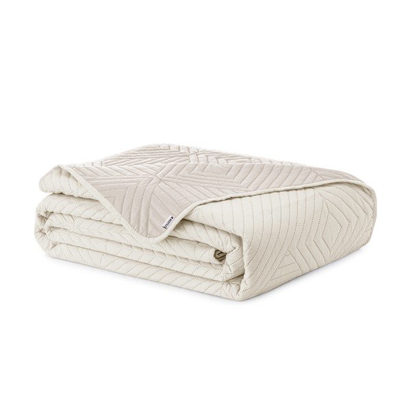 Krémový prešívaný pléd z mikrovlákna 220x240 cm Softa – Restilo