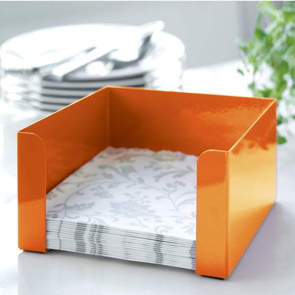 Oranžový box na obrúsky Steel Function