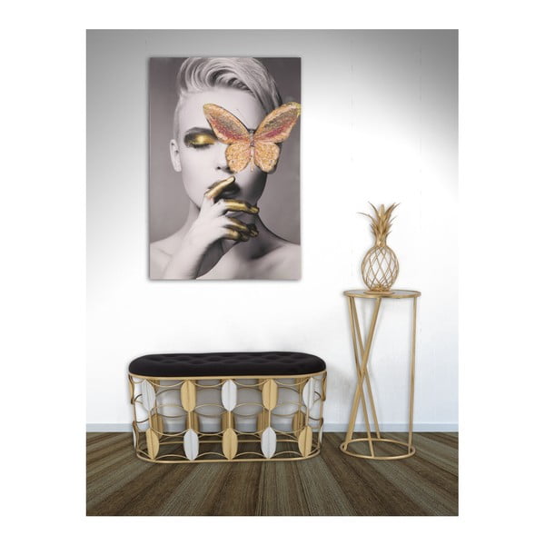 Odkladací stolík v čierno-zlatej farbe Mauro Ferretti Glam Simple, výška 75 cm-image-2