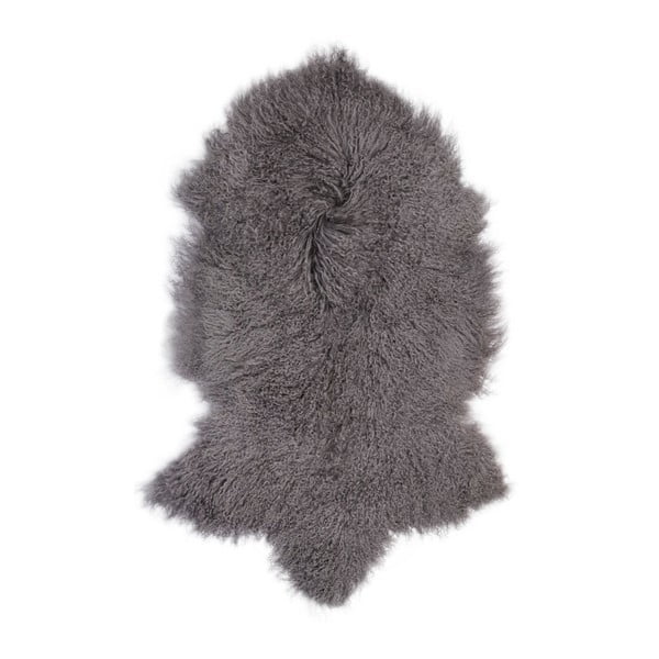 Tmavosivá ovčia kožušina s dlhým vlasom Arctic Fur Hyggur, 85 × 50 cm
