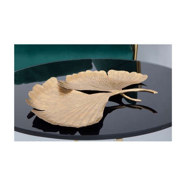 Dekorácia v zlatej farbe Mauro Ferretti Double Leaf, 40 × 32 cm-image-1
