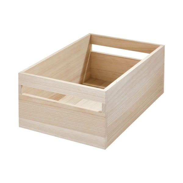Úložný box z dreva paulownia iDesign Eco Handled, 25,4 x 38 cm
