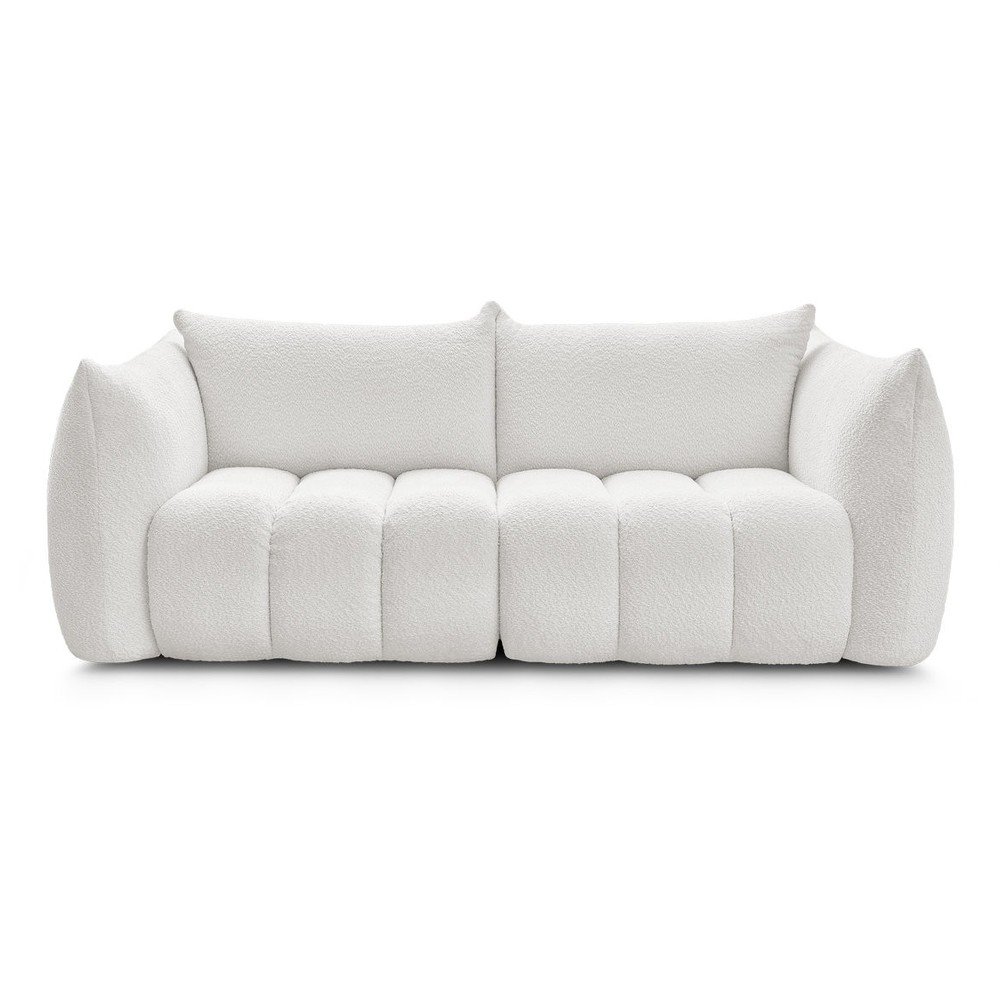 Biela pohovka z textílie buklé 234 cm Azra – Bobochic Paris