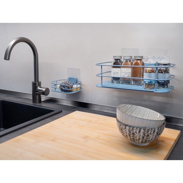 Svetlomodrá samodržiaca kovová nádobka na mydlo Grena – Compactor-image-3