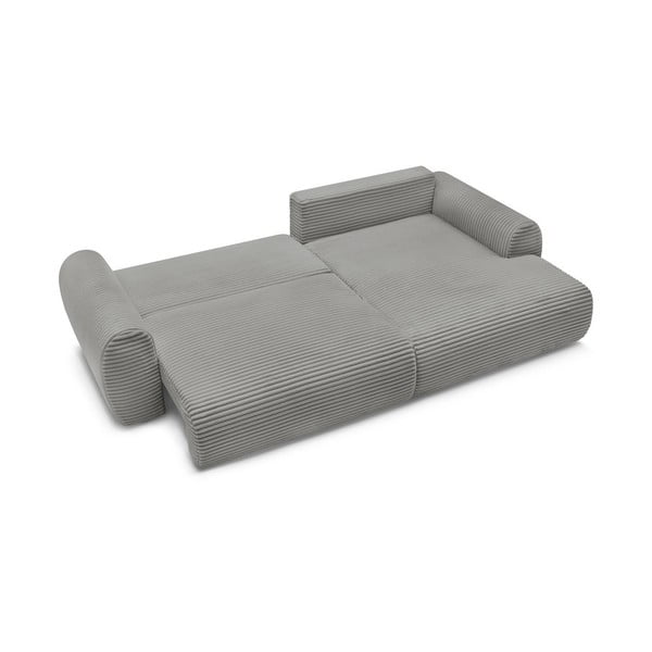 Tmavosivá menčestrová rozkladacia rohová pohovka (pravý roh) Lucien – Bobochic Paris-image-4