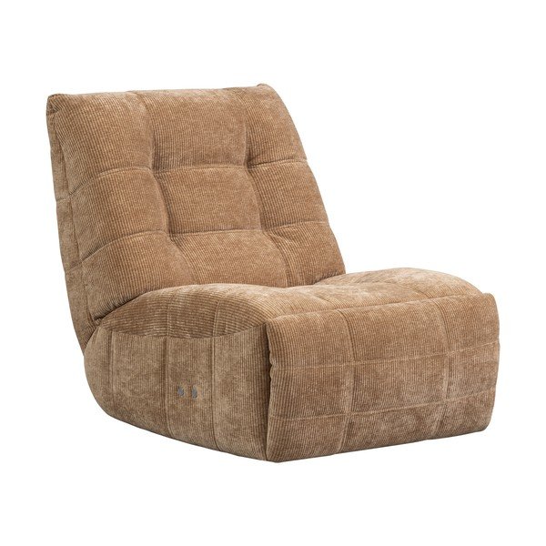 Svetlohnedé polohovacie menčestrové relaxačné kreslo Hein – WOOOD