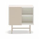Béžový/krémovobiely matný nočný stolík s poličkami Nube – Teulat