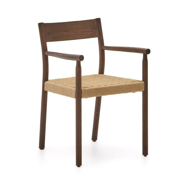 Hnedá/v prírodnej farbe jedálenské stoličky z dubového dreva Yalia – Kave Home