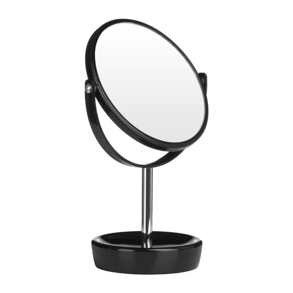 Čierne kozmetické zrkadlo Premier Housewares Magnify, 20 × 30 cm