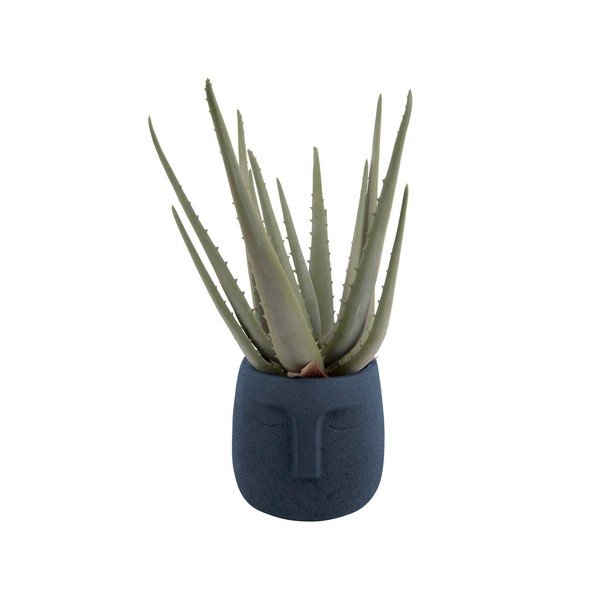 Tmavomodrý keramický kvetináč PT LIVING Face, ø 12,5 cm-image-2