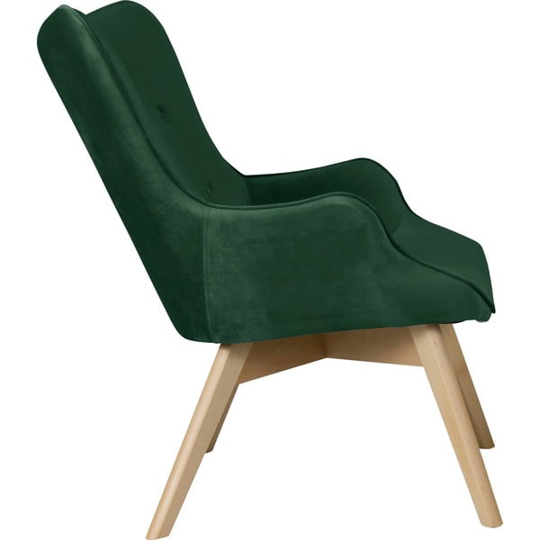 Tmavozelené zamatové kreslo Niko – Ropez-image-3