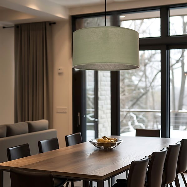 Zelené závesné svietidlo s textilným tienidlom ø 40 cm Shanti – Candellux Lighting-image-3