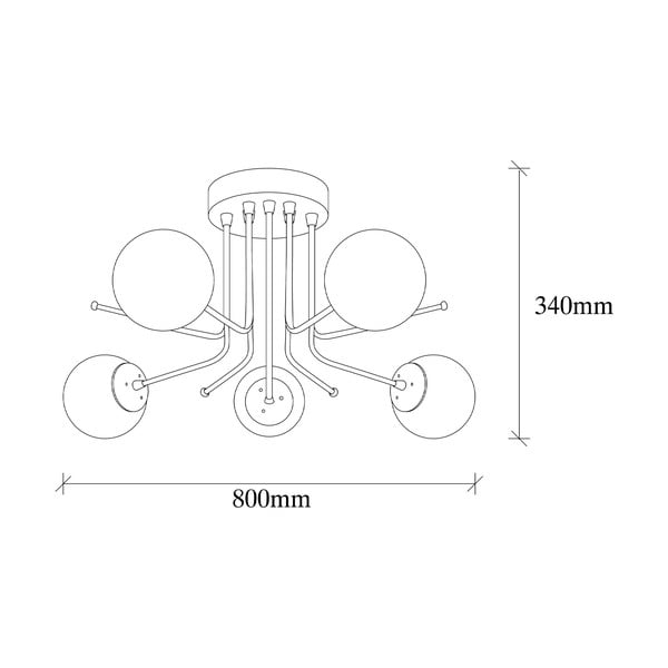 Biele/v mosadznej farbe stropné svietidlo so skleneným tienidlom 80x80 cm Daisy – Opviq lights-image-3