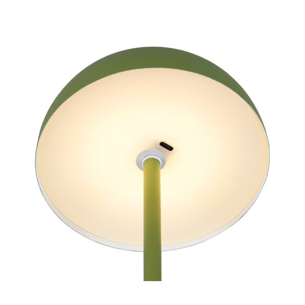 Zelená LED stolová lampa s kovovým tienidlom (výška  21 cm) Munoz – Trio-image-4
