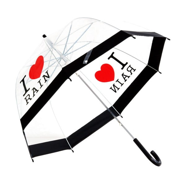 Transparentný dáždnik Ambiance I Love Rain, ⌀ 81 cm