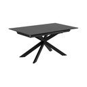 Čierny rozkladací jedálenský stôl so sklenenou doskou 90x210 cm Atminda – Kave Home