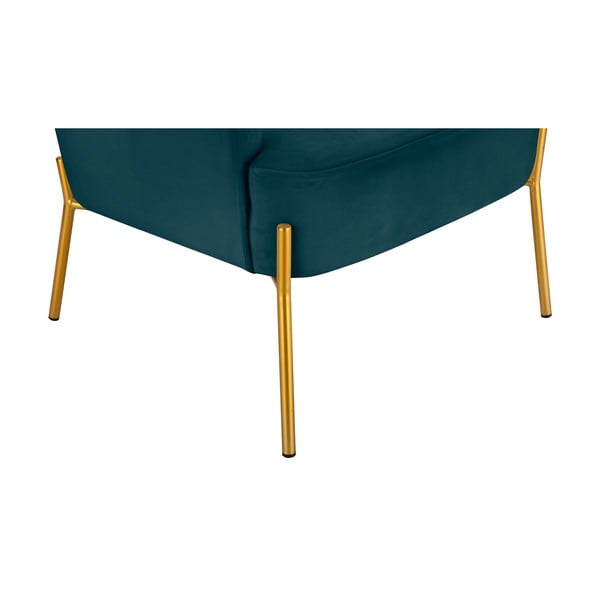 Zelenomodré zamatové kreslo Runa - Støraa-image-3