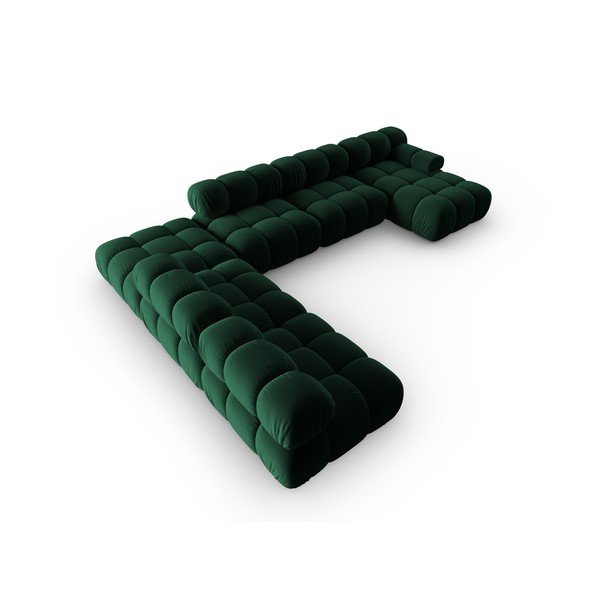 Zelená zamatová pohovka 379 cm Bellis – Micadoni Home-image-4