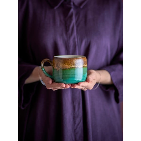 Zelené/hnedé hrnčeky v súprave 4 ks z kameniny 400 ml Sheen – Bloomingville-image-1