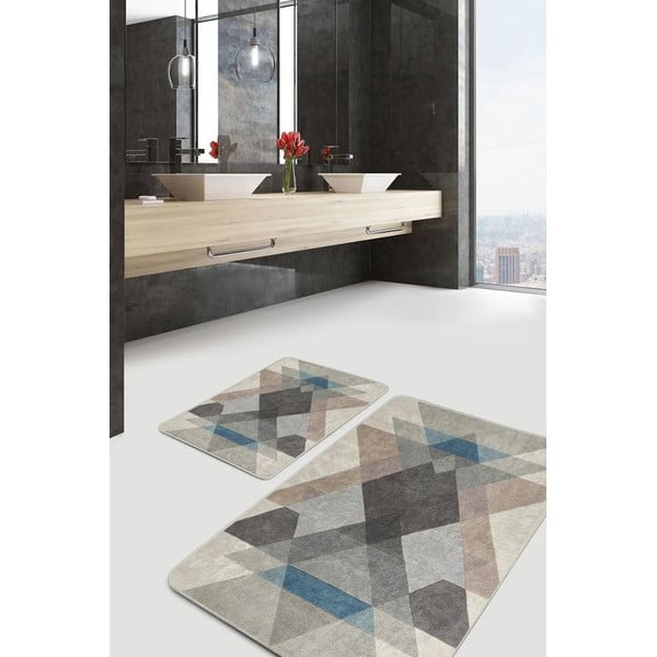 Zamatové kúpeľňové predložky v súprave 2 ks 60x100 cm – Mila Home-image-4