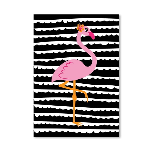 Plagát Striped Flamingo