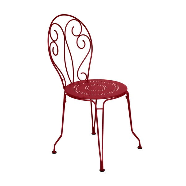 Sýtočervená kovová stolička Fermob Montmartre