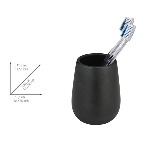 Čierny keramický téglik na zubné kefky Nerno – Wenko-image-2