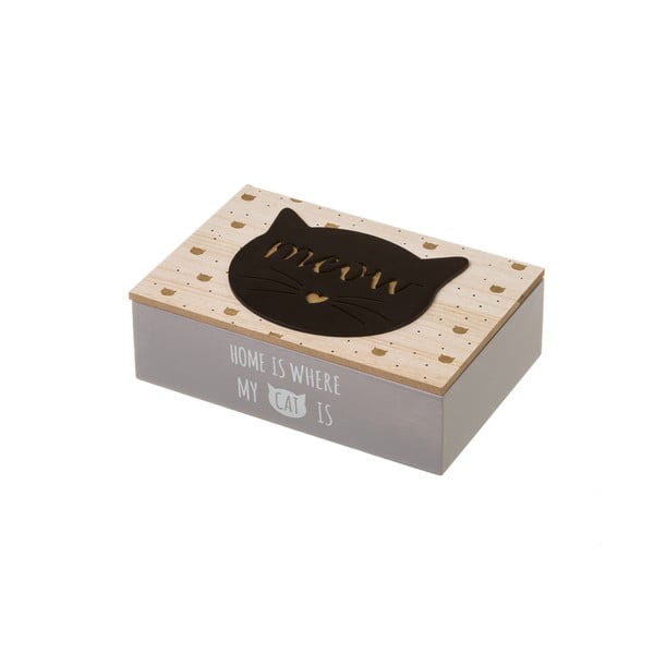 Úložná škatuľka Unimasa Kitty Black, 24 x 16 cm