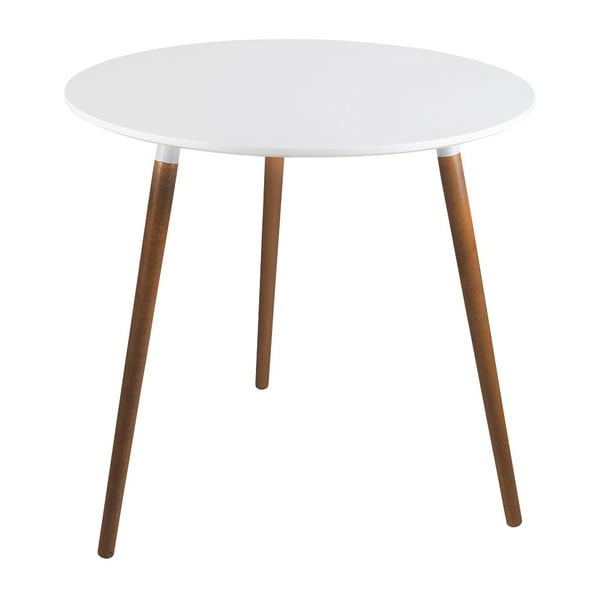 Biely stôl s nohami z bukového dreva Diamond Puro
